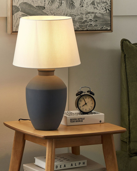 Lampa lampa stołowa nocna ceramiczna szara