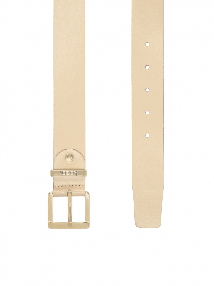 Beige leather belt