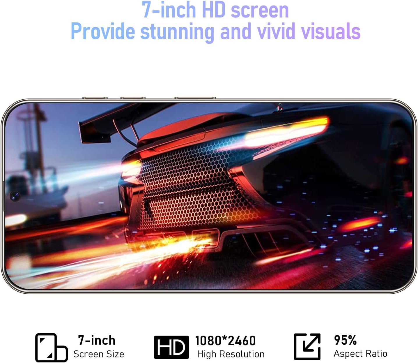 I24 Ultra Unlocked Phone 8GB+256GB Android Cell Phone 7 inch HD Screen Mobile Phone 108MP+48MP Camera 6800 mAh Extra Large Battery 5G Dual SIM (Titanium Gray)