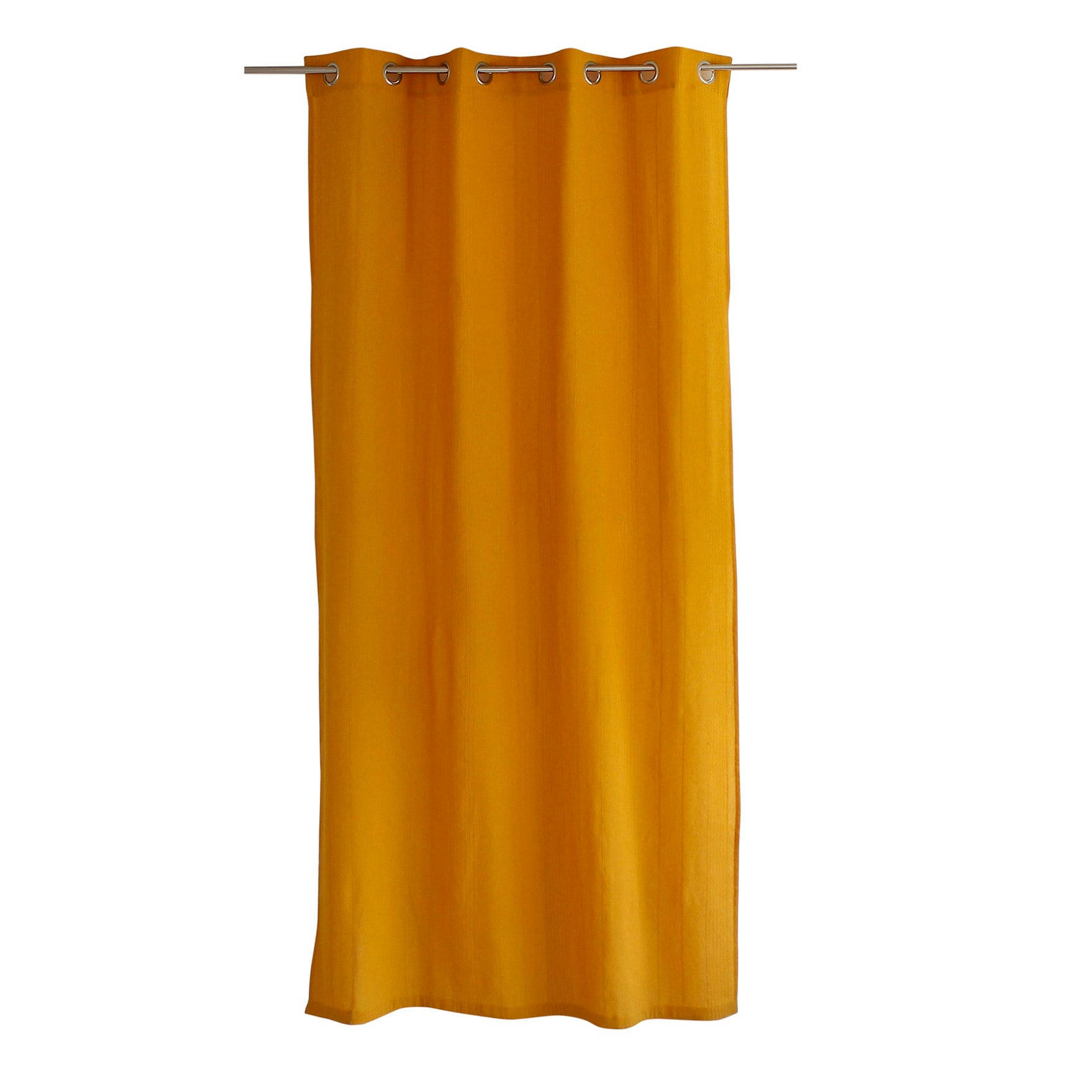 - Rideau tendance en coton recyclé jaune moutarde 140x240 cm