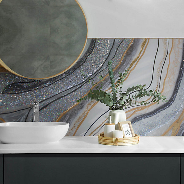 Panneau Mural PVC Wallfluent 120x60 cm Planches À Chevrons 1 pièce