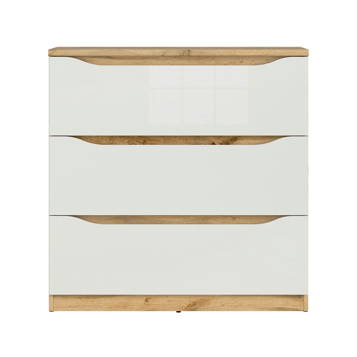 - Commode 3 tiroirs blanche et naturelle