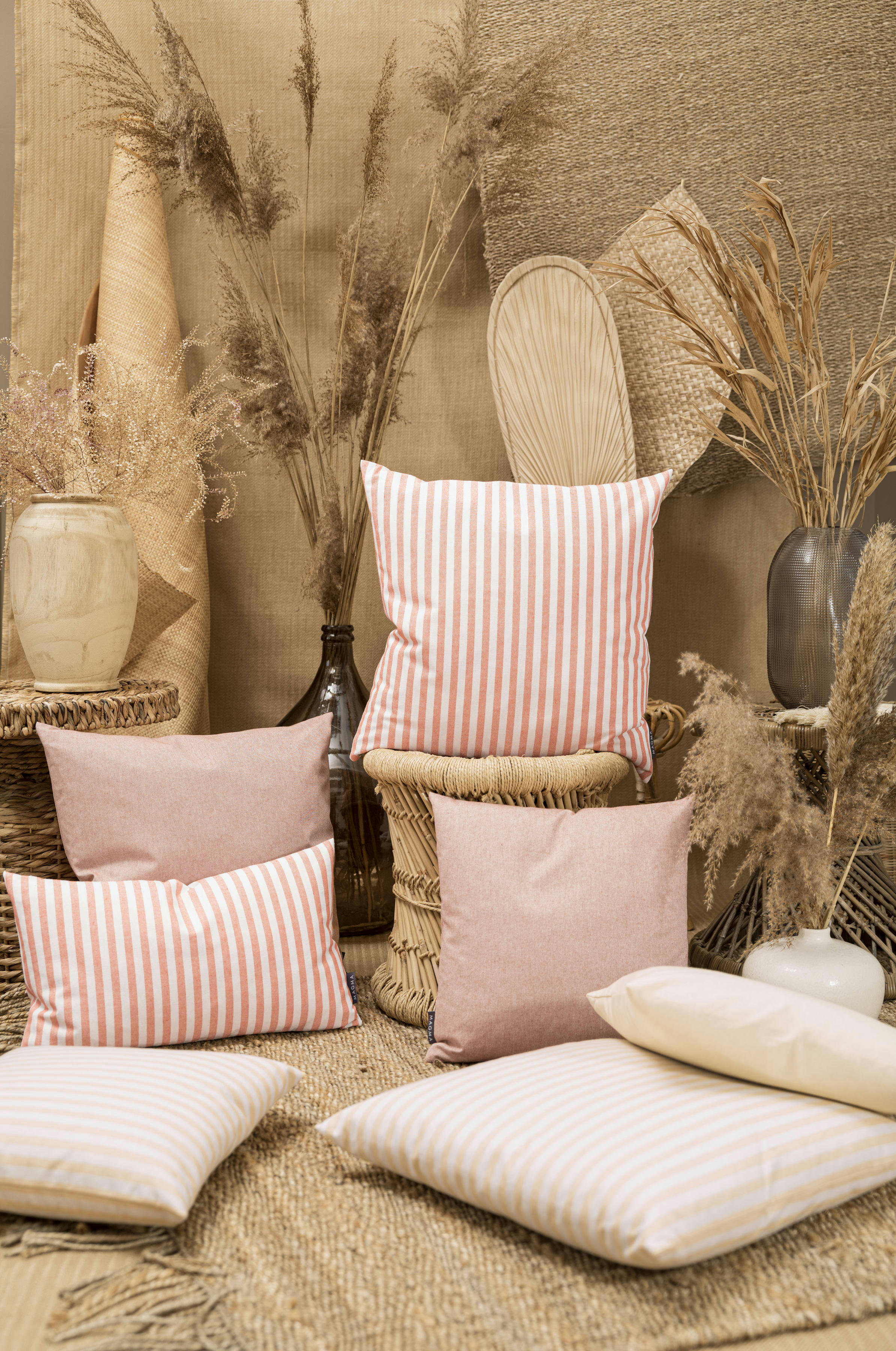 ELLY - Housses de coussin uni jaune-Lot de 2-40x40