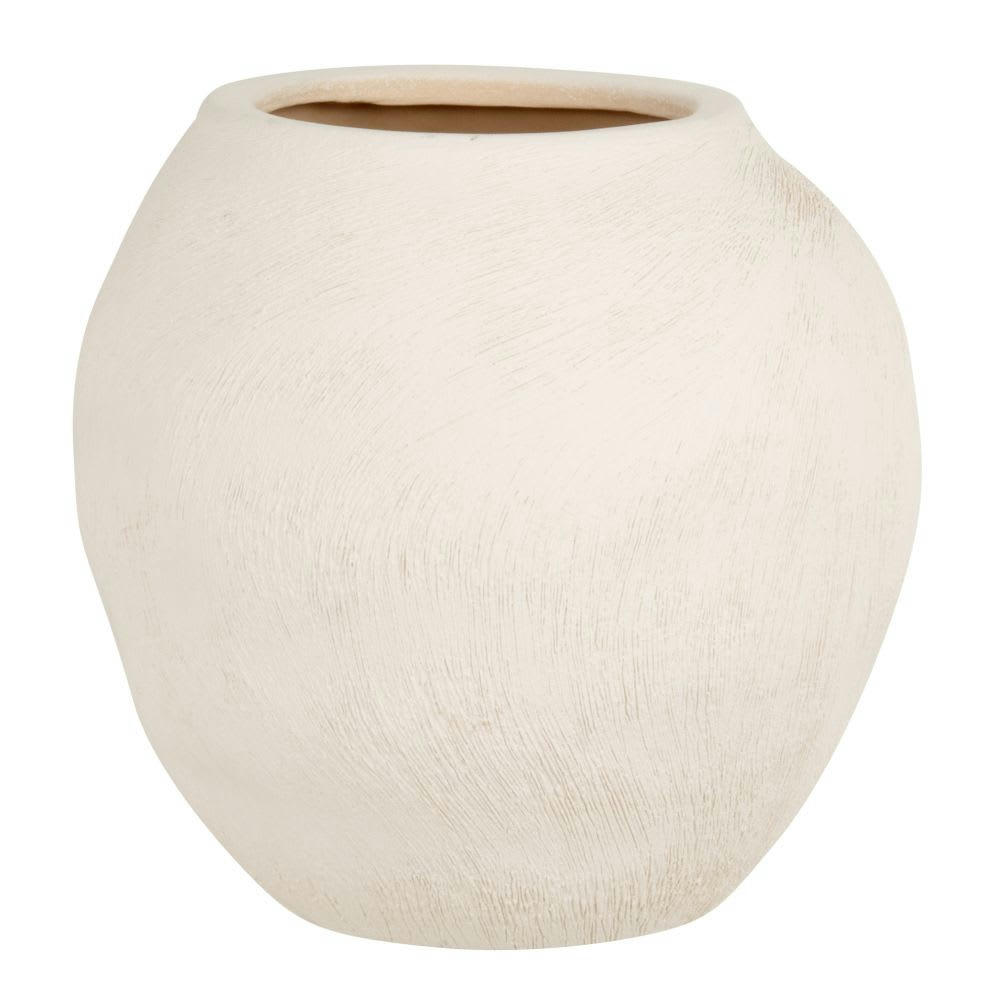 Ikaria - Pot en grès écru H20