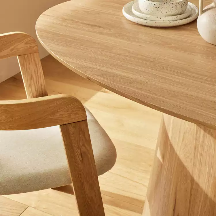 Habitat Pierce Natural Dining Table & 6 Oak Chairs