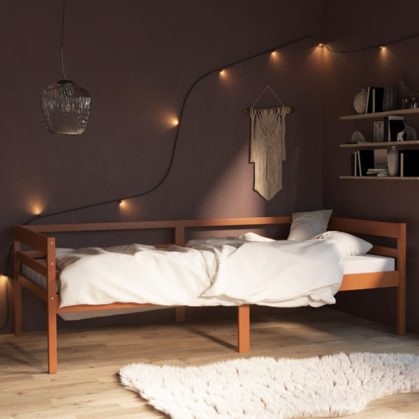 Łóżko Drewniane Rama Łóżka Sofa Brązowe Do Sypialni Pokoju 90 x 200 cm