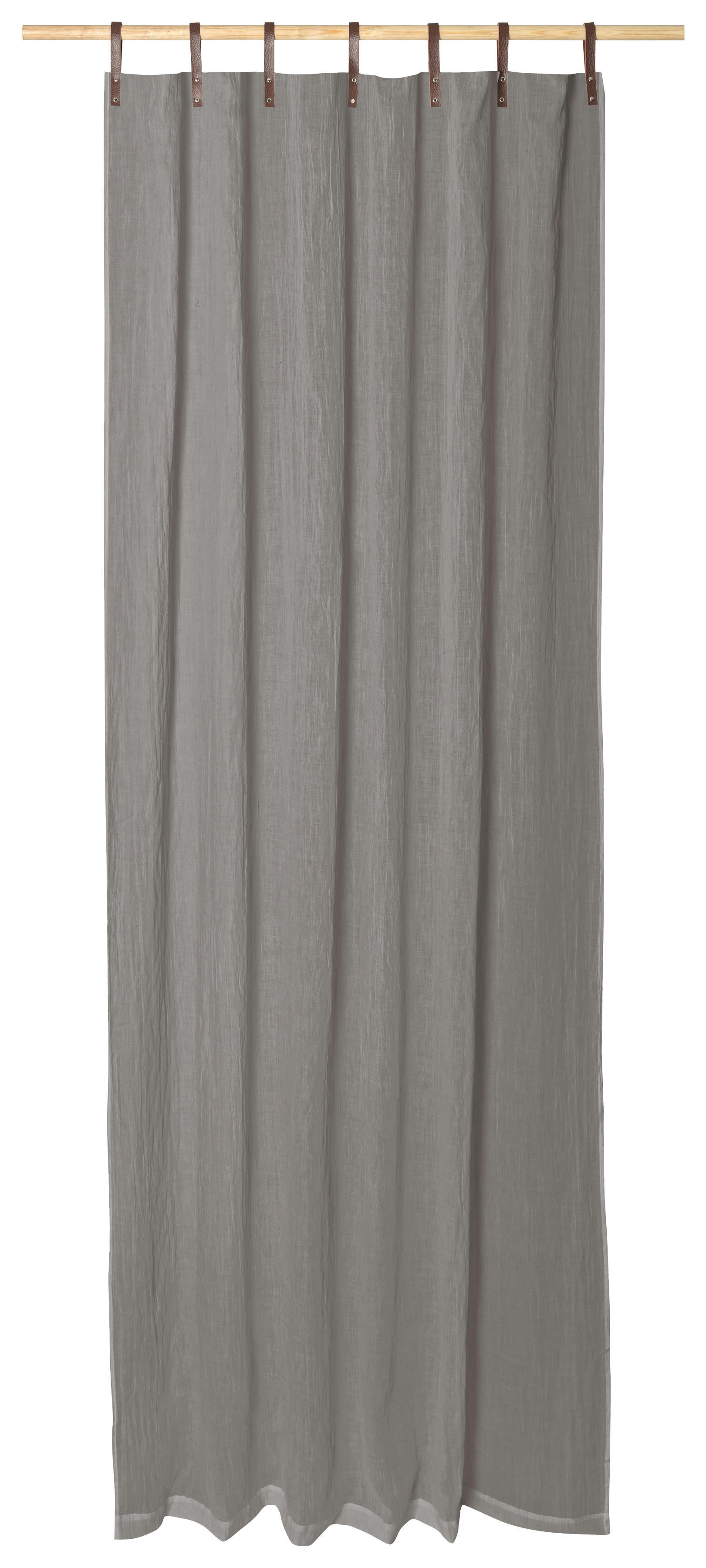 EVI - Panneau voilage finition pattes aspect cuir gris foncé 245 x 135