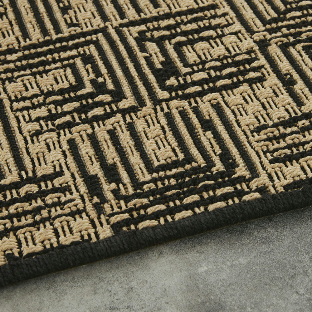 KISMAYU - Tapis en polypropylène noir et beige 120x180