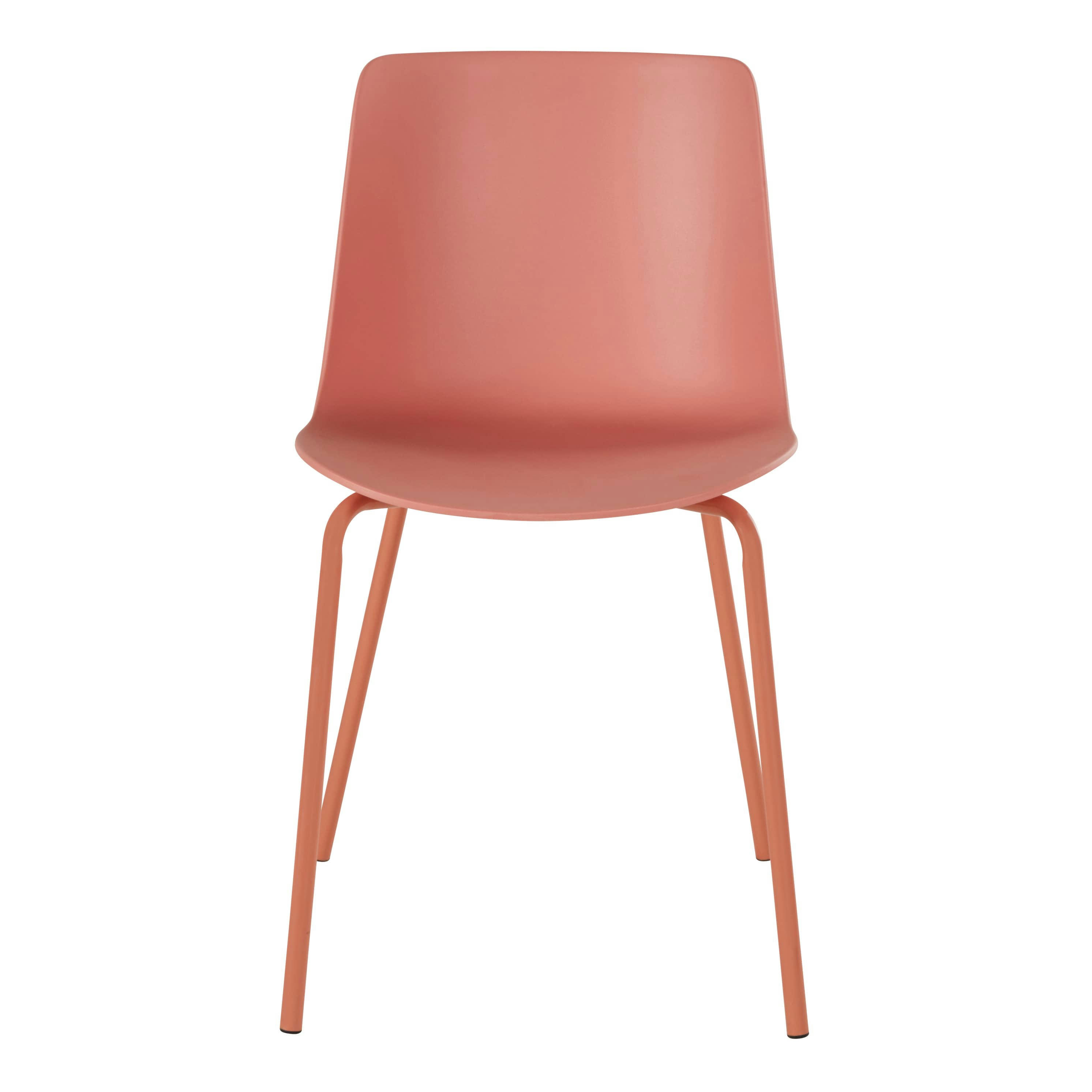 Fiby - Chaises en polypropylène et métal orange abricot (x2)