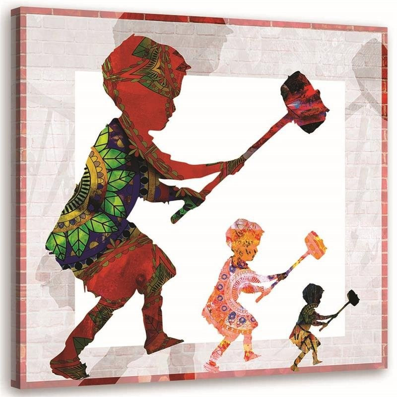 Feeby Obraz na płótnie Banksy Chłopiec z młotem 30x30