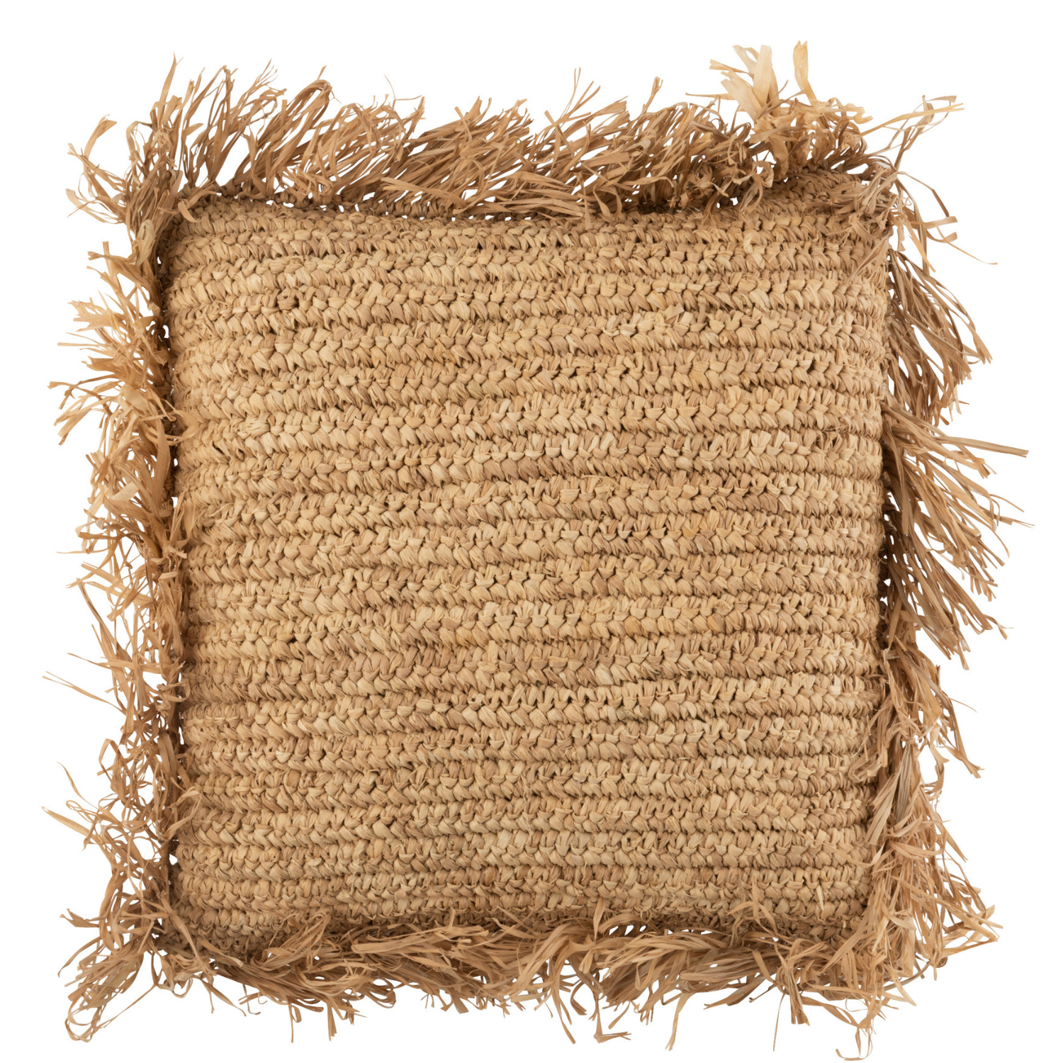 J-Line kussen Vierkant Raffia - jute - naturel - small