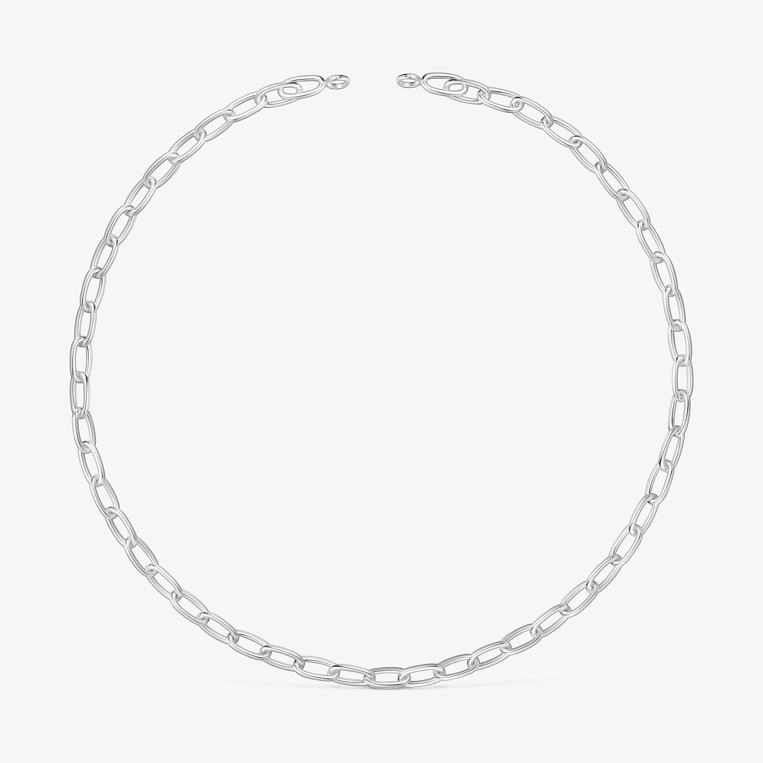 Collar corto XL de plata Hold Oval