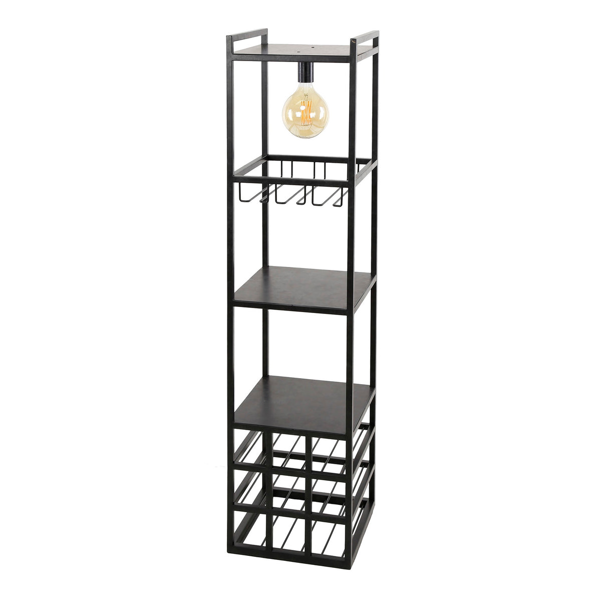 Giga Meubel Wijnreklamp Decorate - Zwart Metaal - 1-Lichts - 33x35x132cm