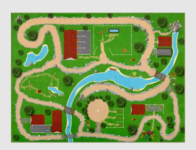 Spielteppich Ponyhof Bunt 120x160cm