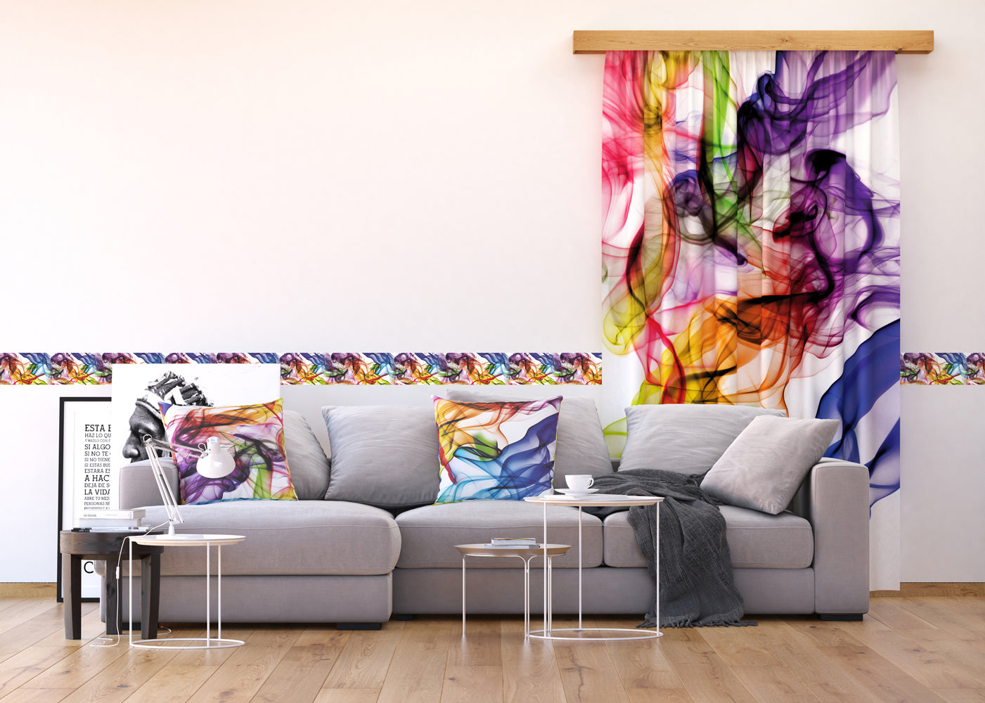 Sanders & Sanders zelfklevende behangrand figuratief motief multicolor op wit - 500 x 14 cm - 600056