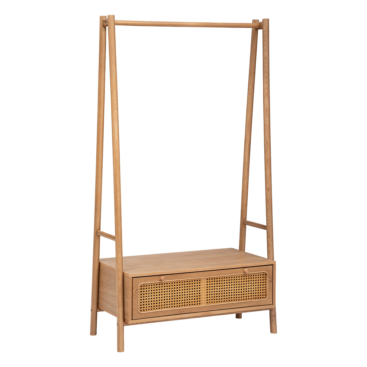 1-drawer hall unit "Tiria" Ash & metal veneer, 1 drawer