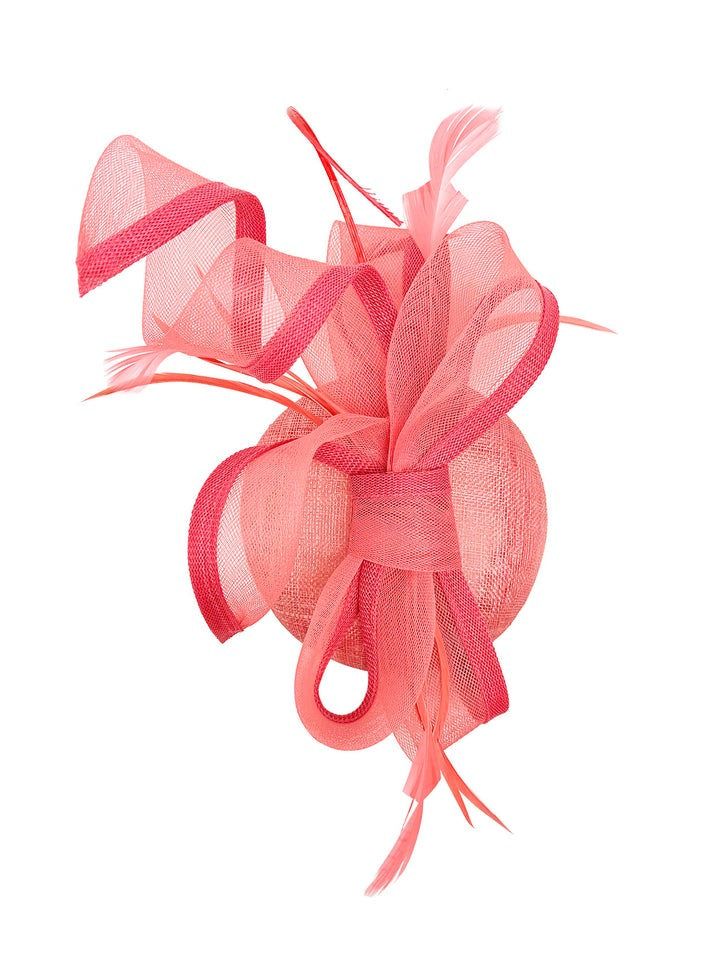 SVNX Round Fascinator with Bow & Feathers