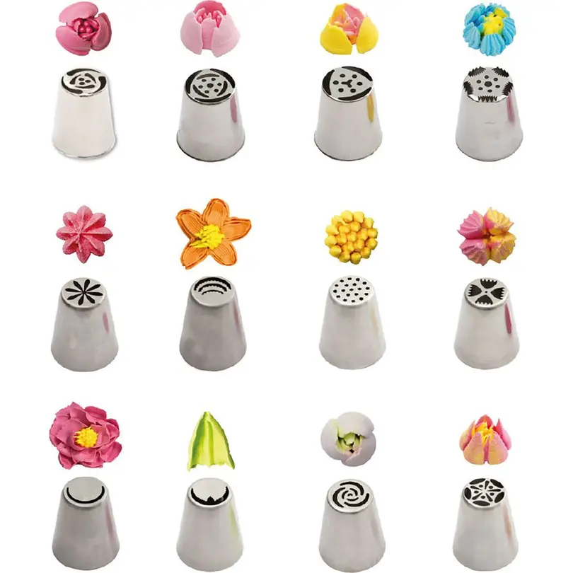 Spritztülle 12er-Set Blumen 3D