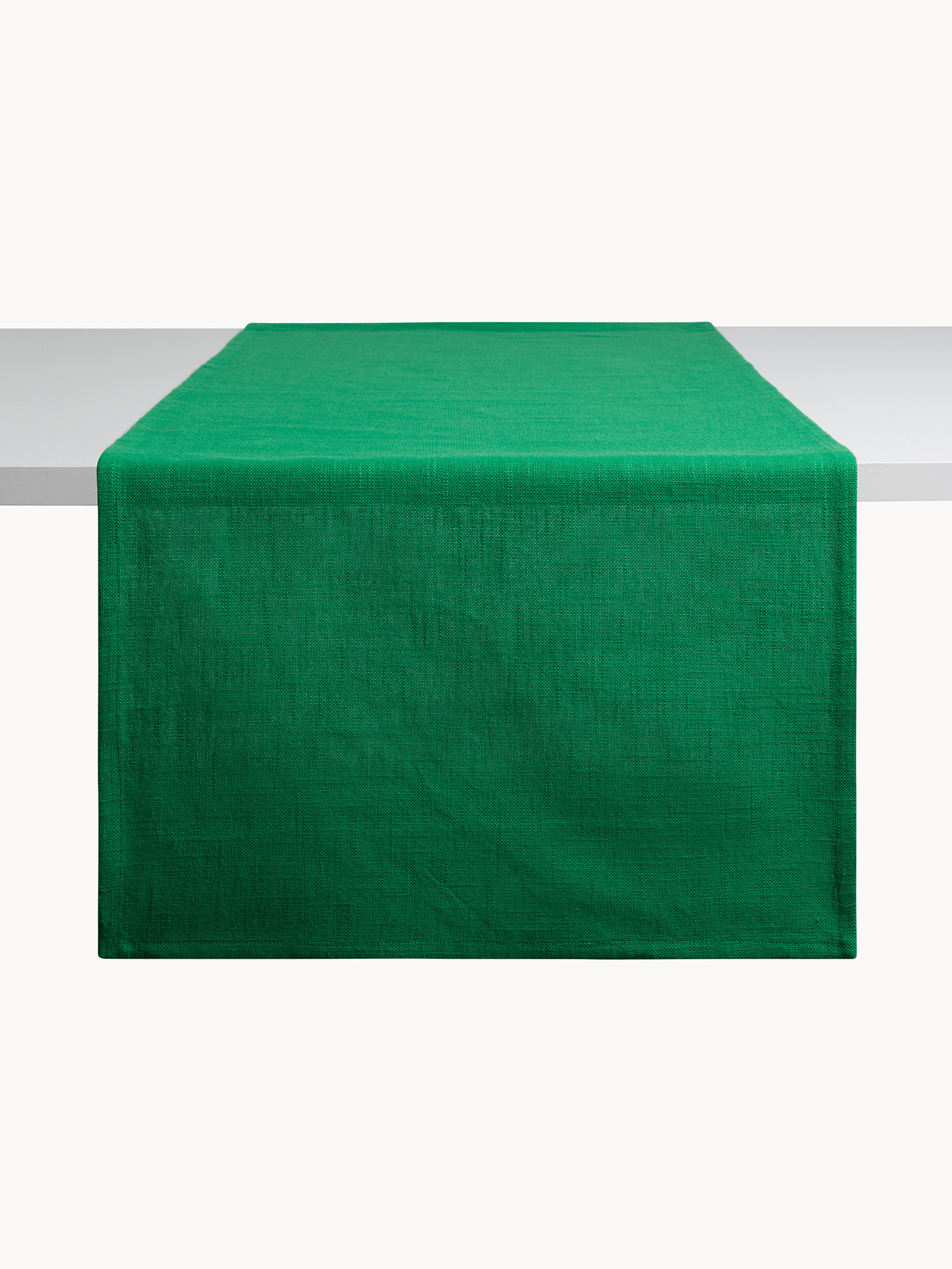 Runner in slub di cotone tinta unita