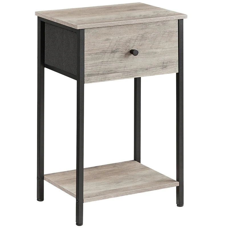 Nightstand, Side Table with Fabric Drawer