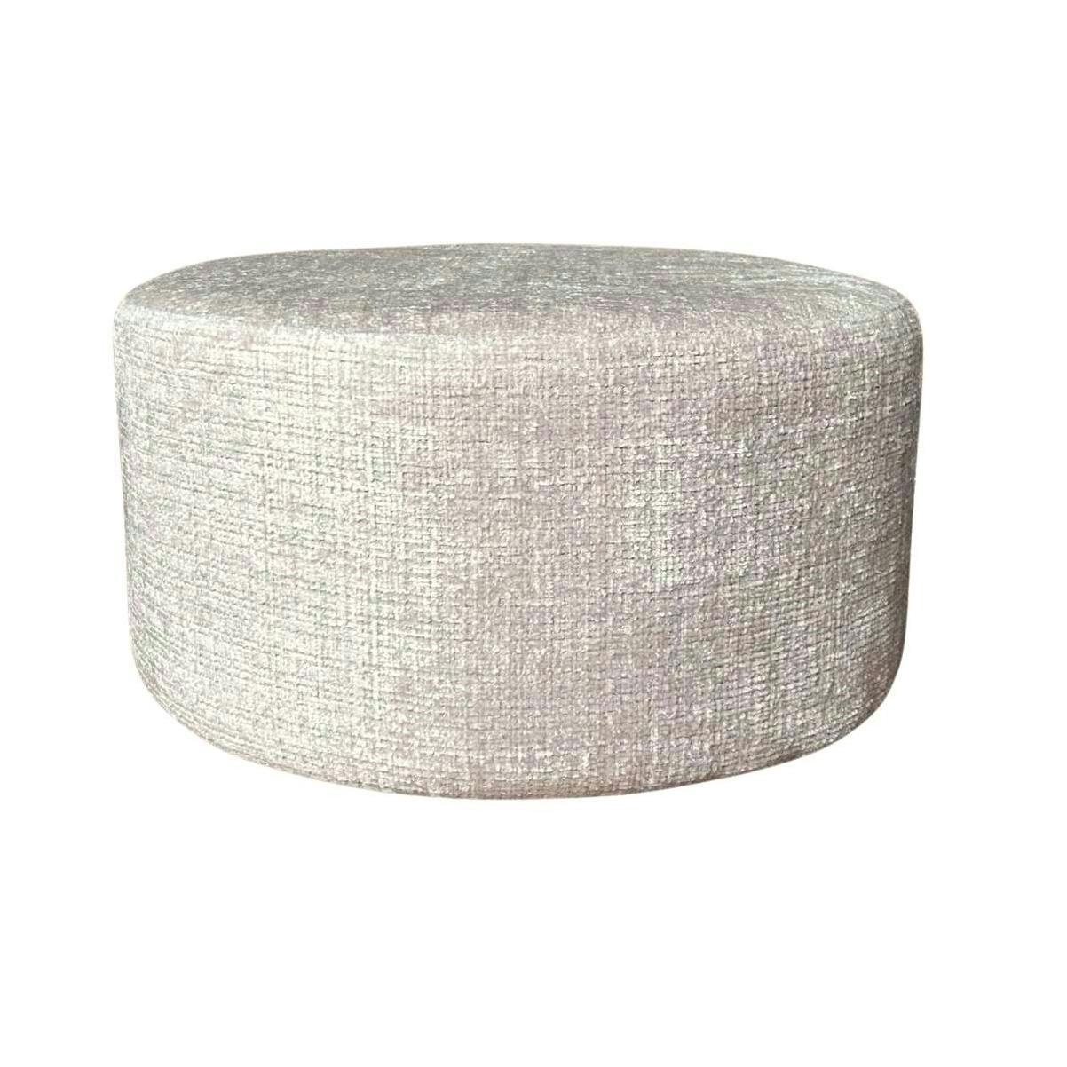 Pouf rond beige tissu doux Ø80 cm RIVOLI