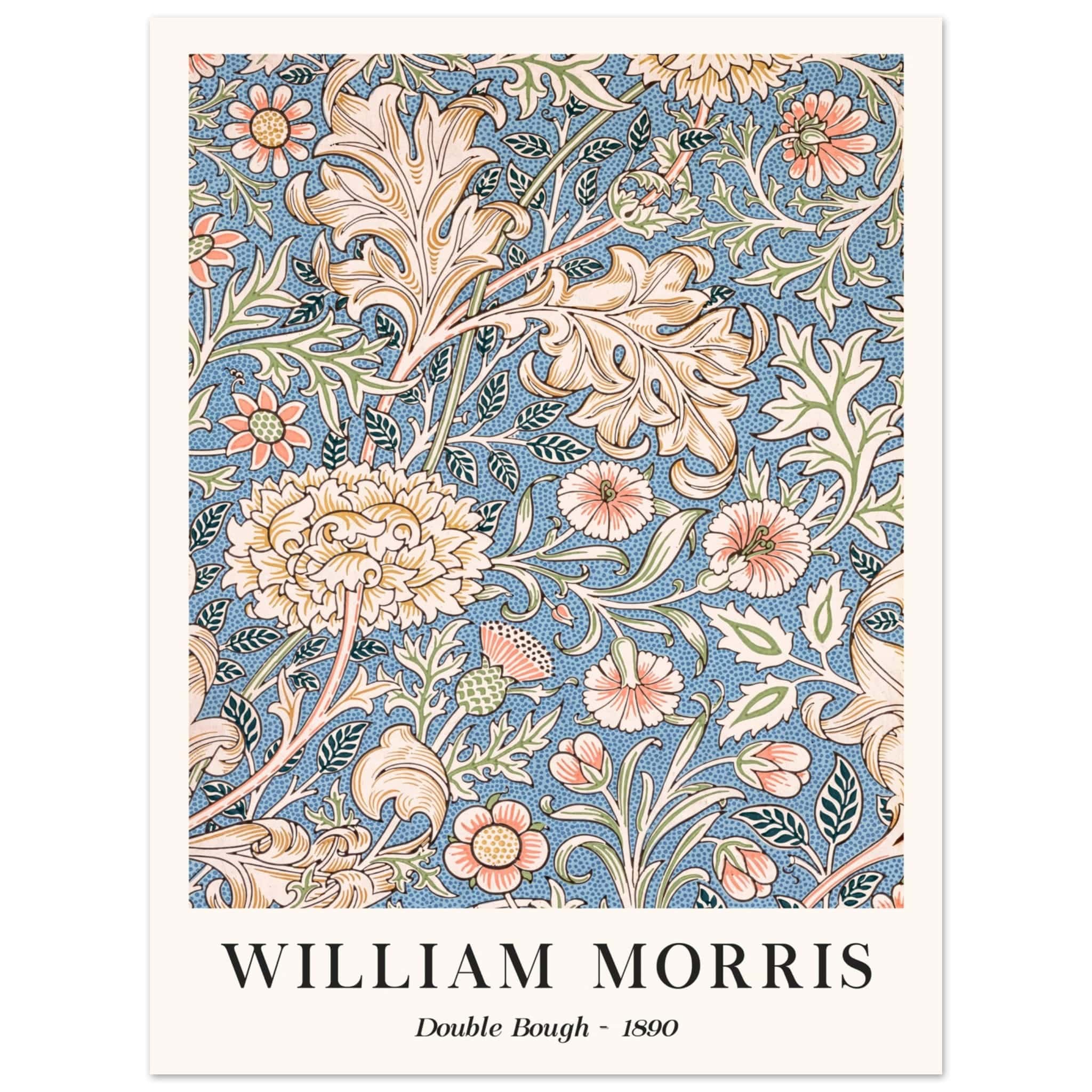 Artfulprints Poster William Morris - Double bough 1890  - 30x40 cm - Blauw