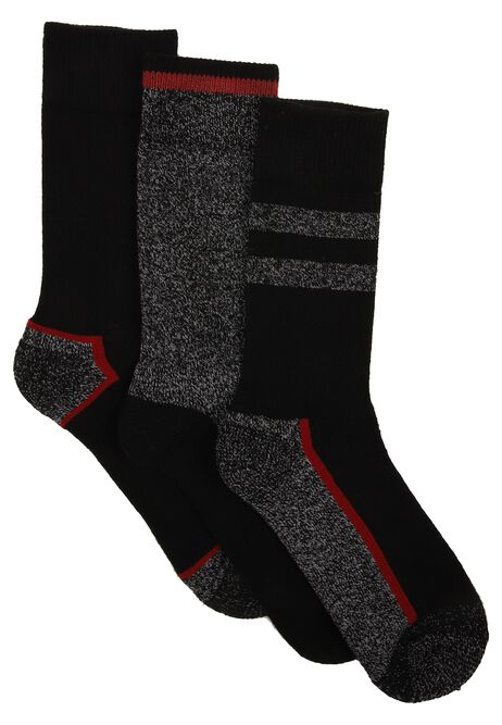 Mens 3pk Grey Knit Work Socks