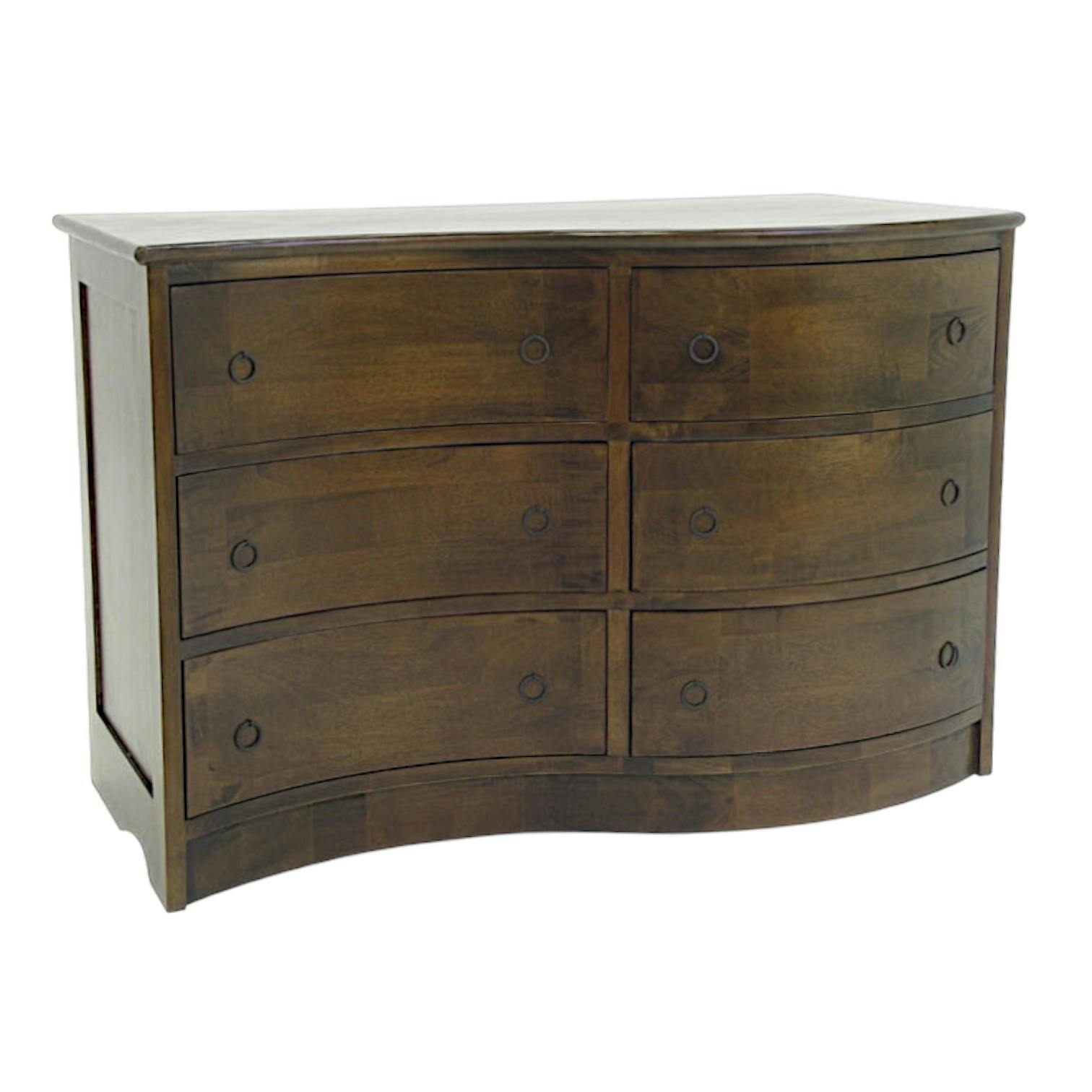 Commode exotique vague hévéa 6 tiroirs 110cm TRADITION