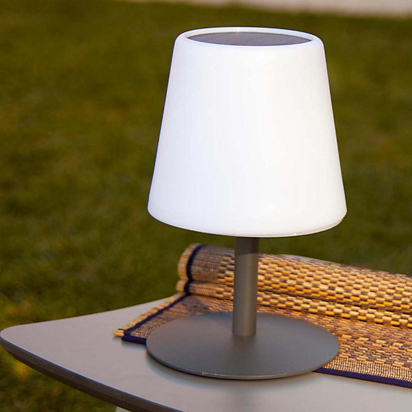 Lampe de table solaire Standy blanc IP44 9lm 0,5W H.25cm Lumisky