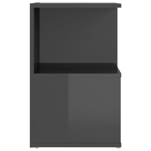 NNEVL Bedside Cabinets 2 pcs High Gloss Grey 35x35x55 cm Chipboard