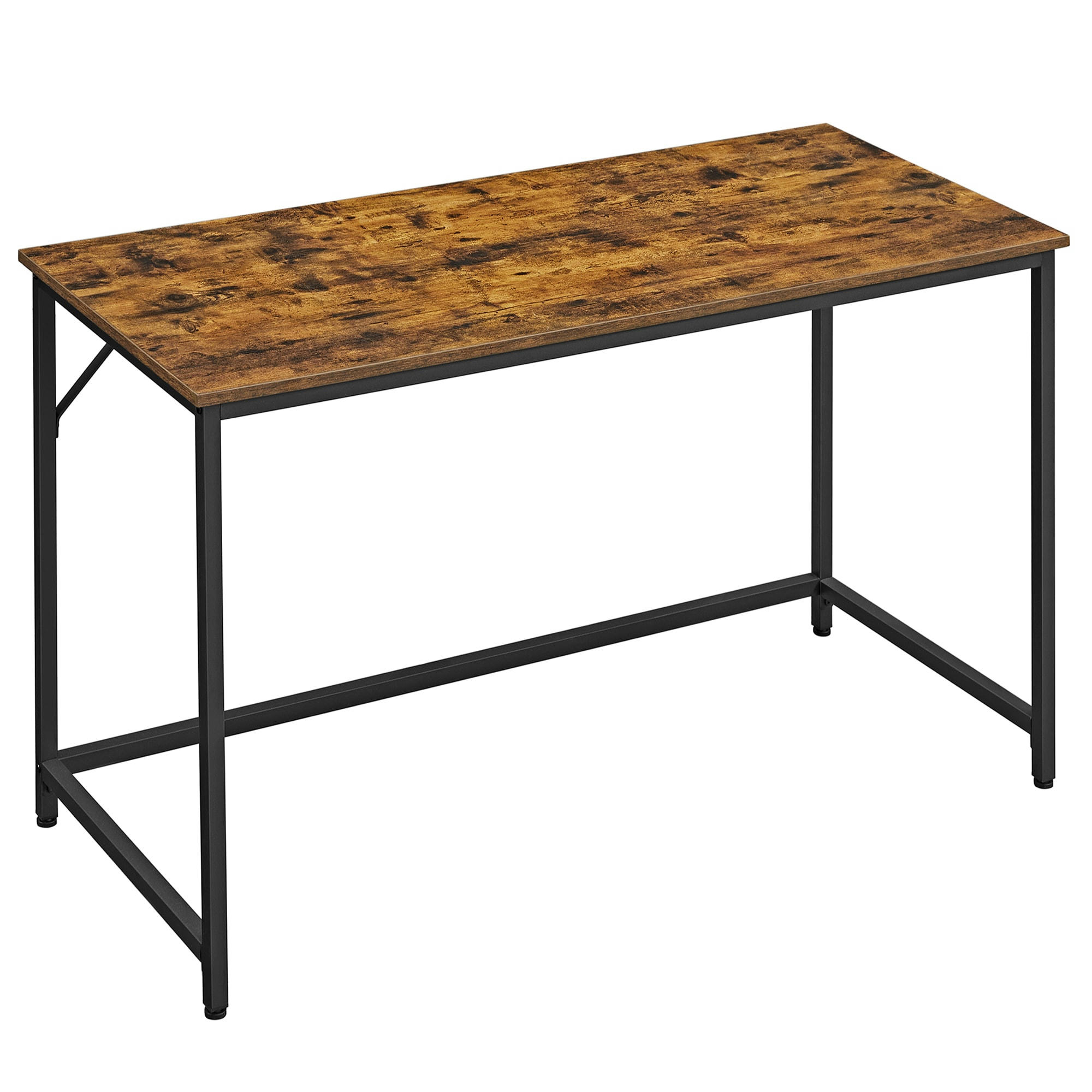 - Bureau 80 cm style industriel effet bois marron rustique