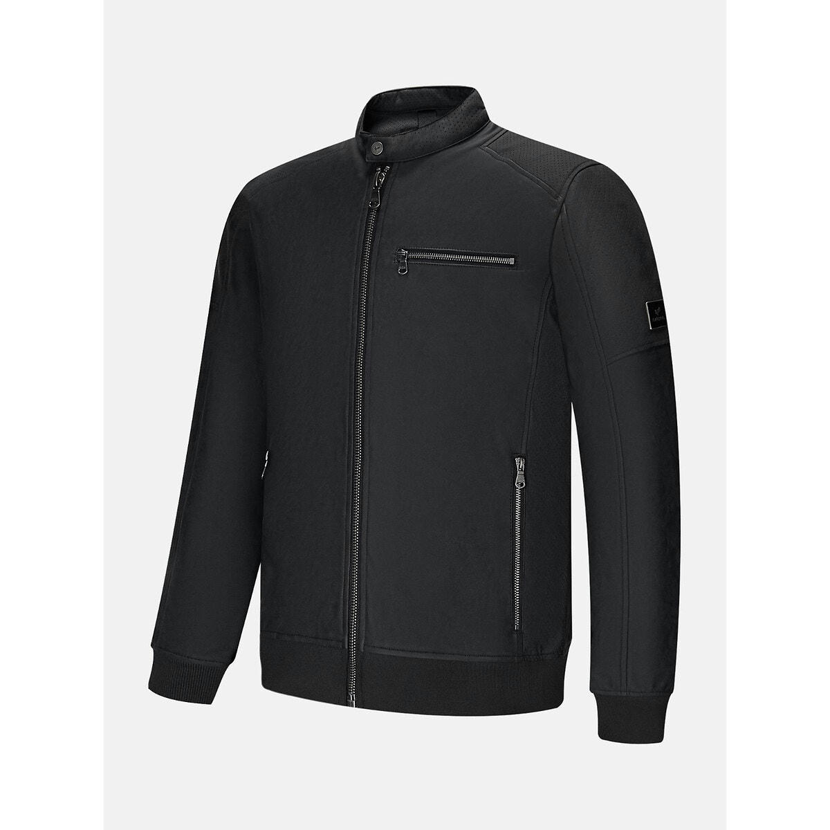 Blouson zippé col motard