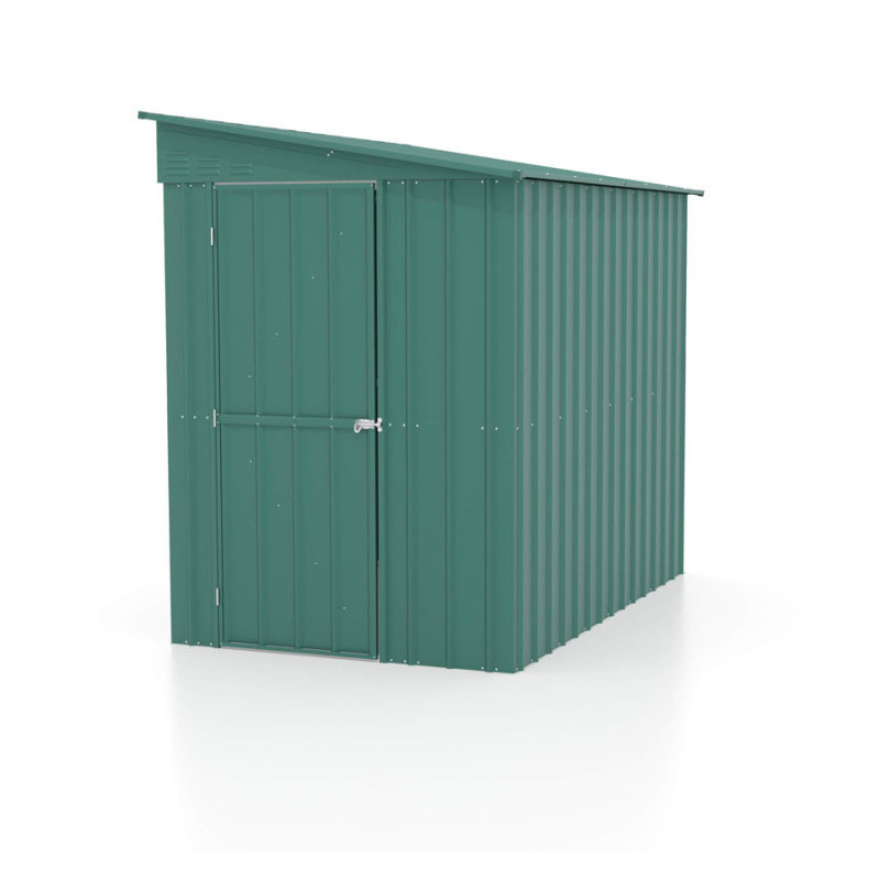 Abri de jardin adossé en métal Lean To 1 porte vert jade 1,55 x 2,42 x 2,03 m GLOBEL