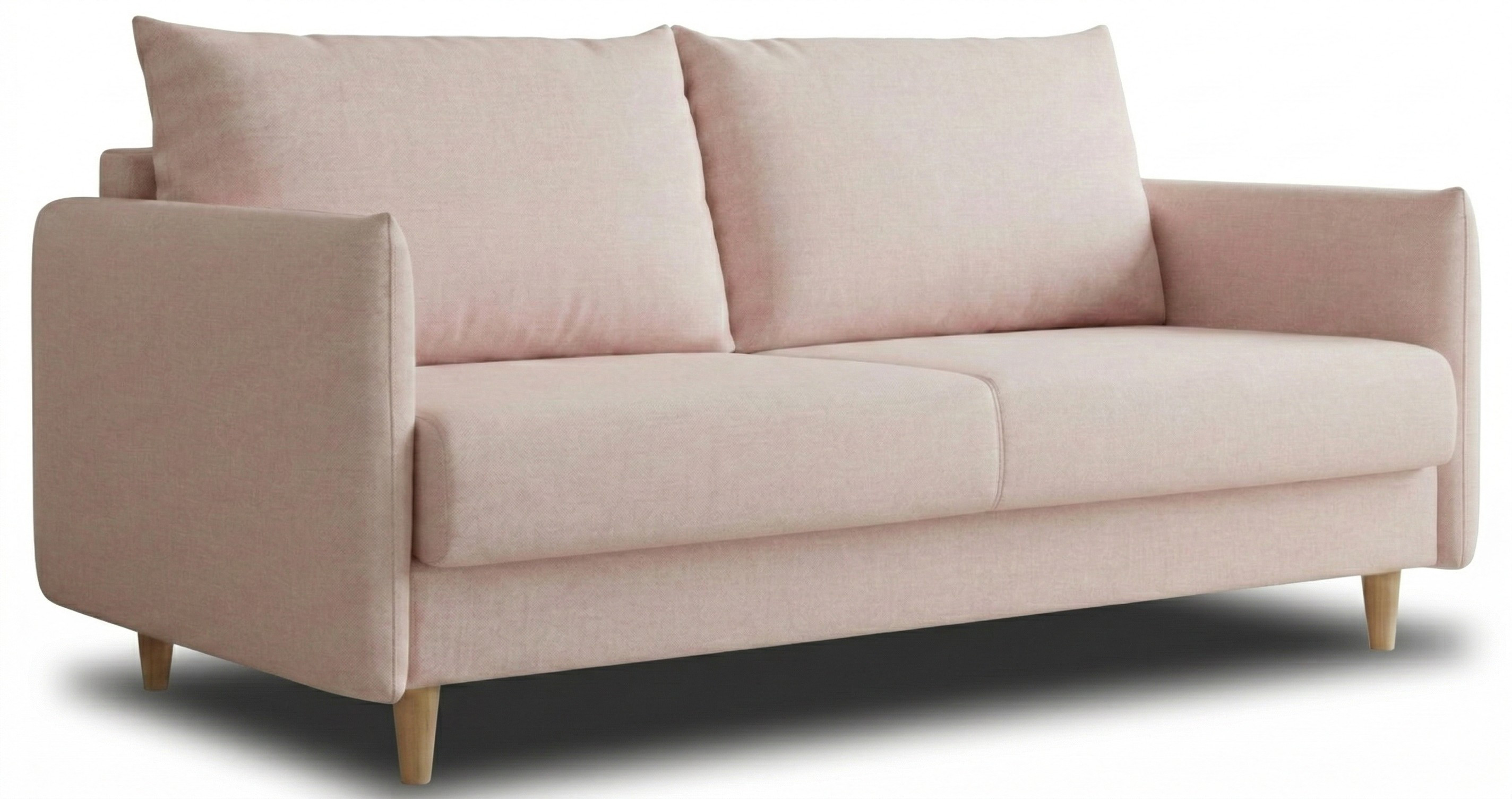 Sofa Rozkładana Kanapa z Funkcją Spania i Pojemnikiem do Salonu Look Różowa