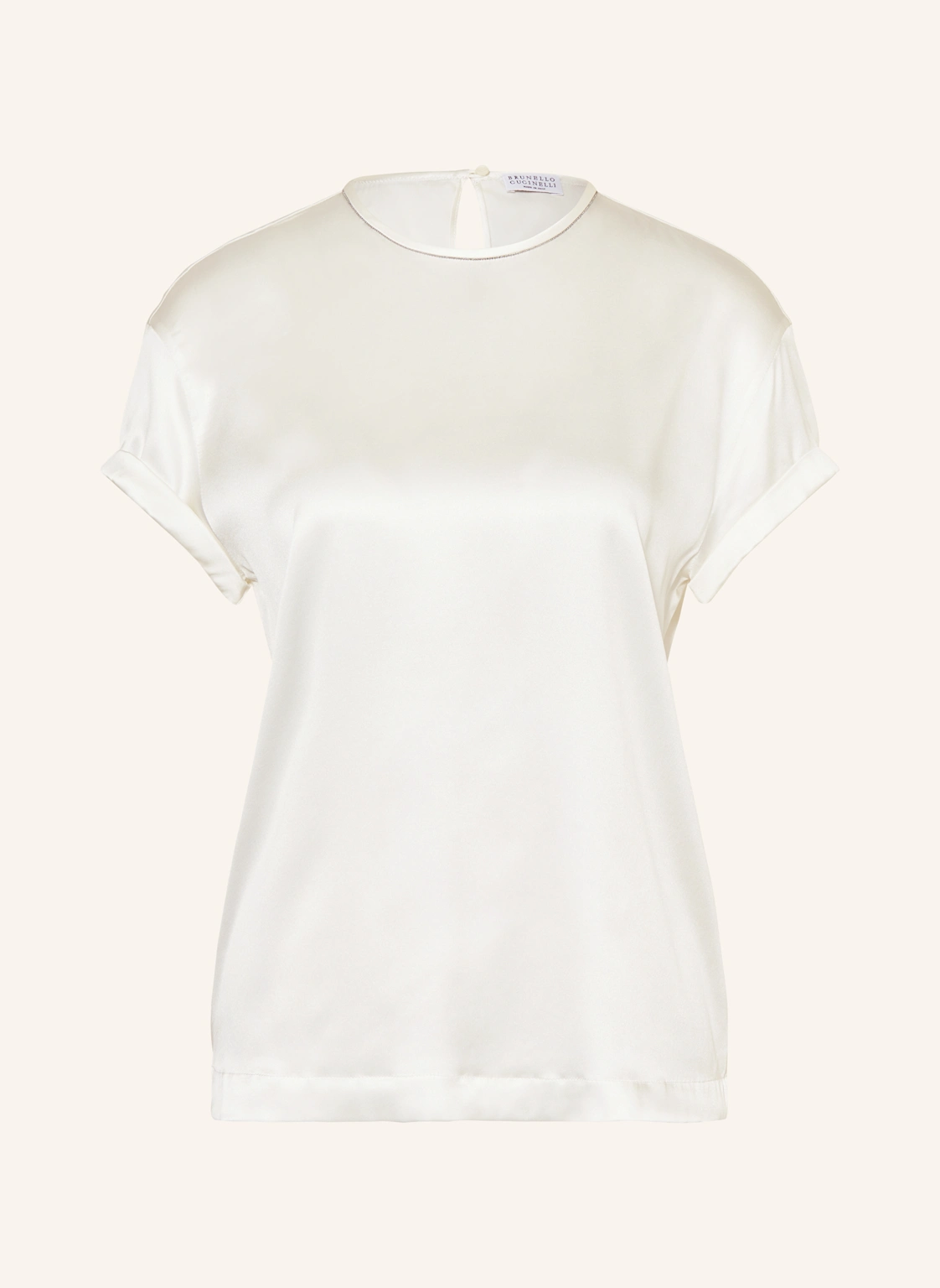 BRUNELLO CUCINELLI Blusenshirt aus Seide mit Schmucksteinen