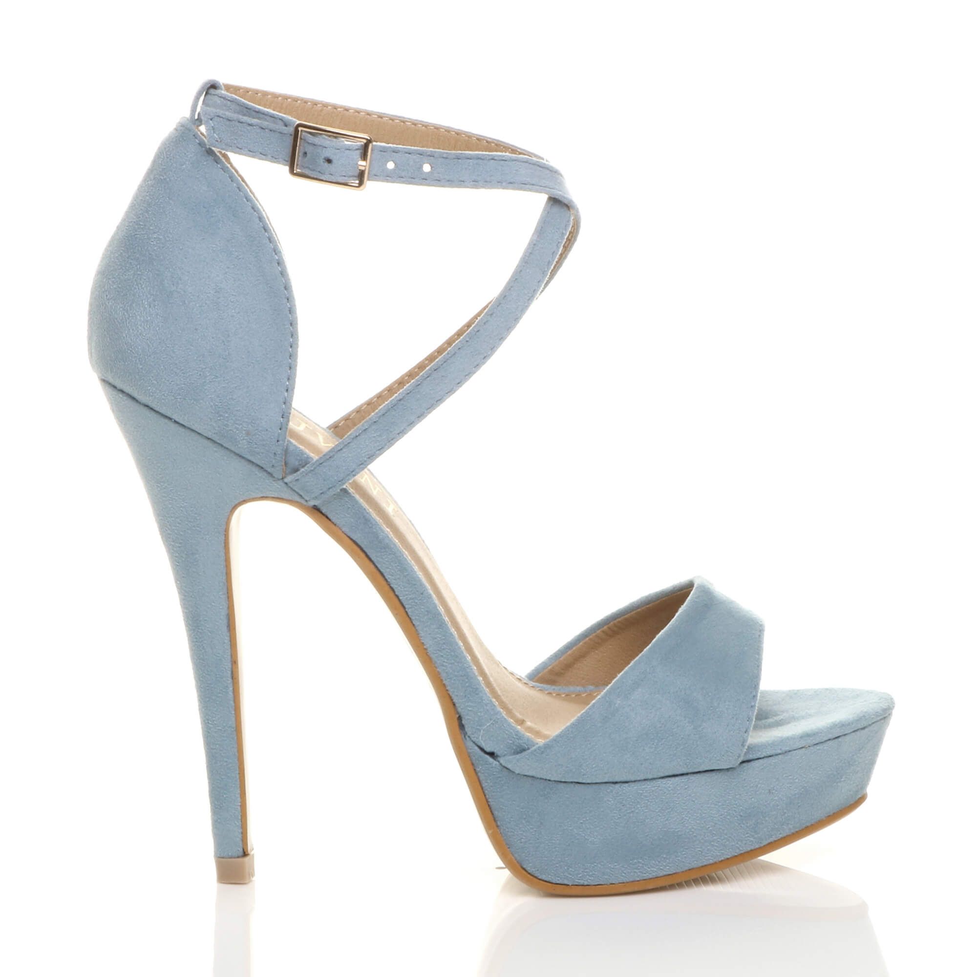 AJVANI High Heel Crossed Straps Platform Sandals