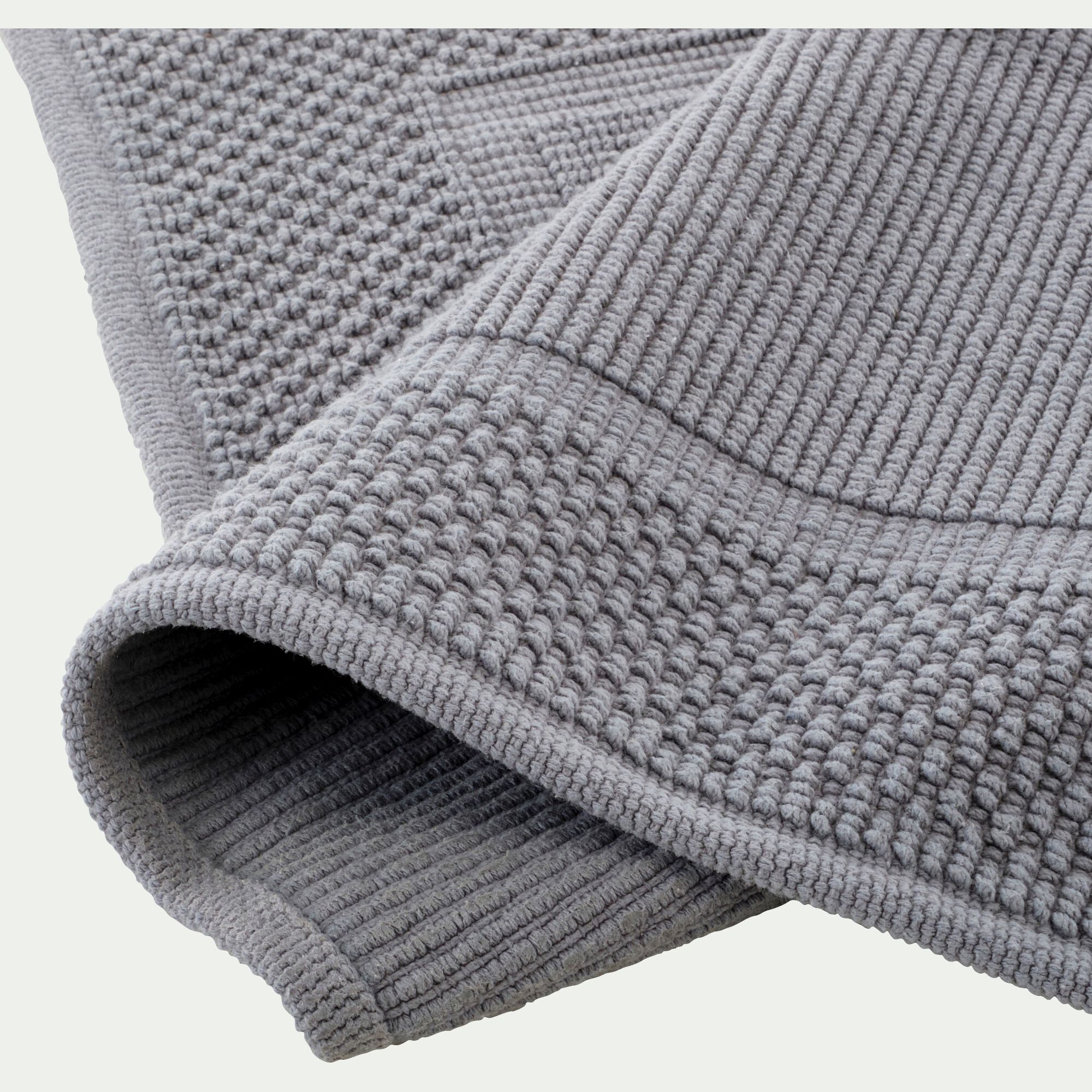 BAGNO - Tapis de bain jacquard en coton 60x100cm - gris restanque