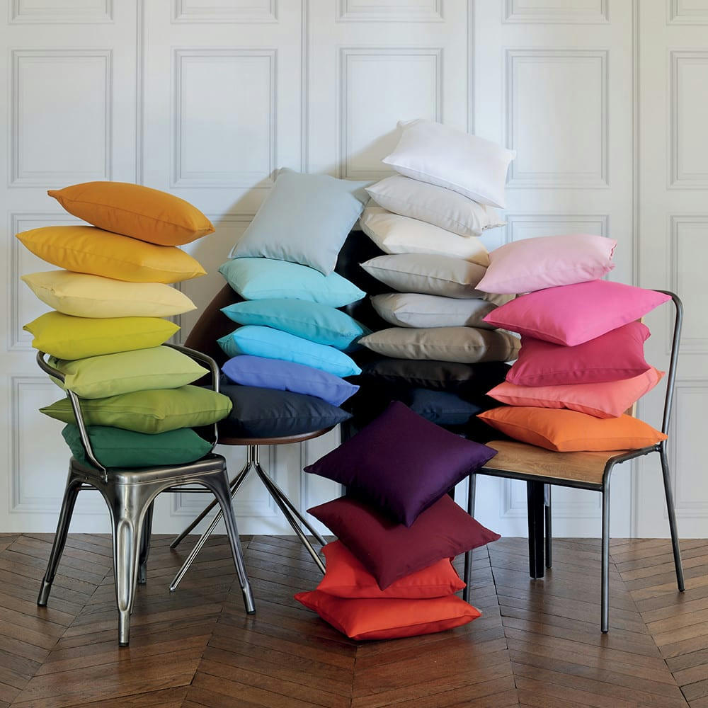 CONFETTIS AUBERGINE - Housse de coussin  pur coton violet 50x50