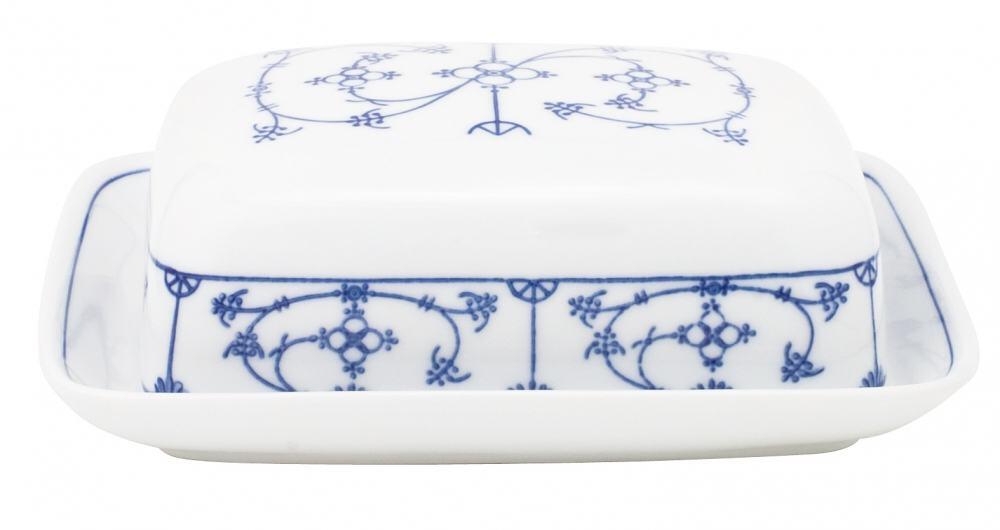 Kahla Tradition Butterdose, eckig in Blau Saks