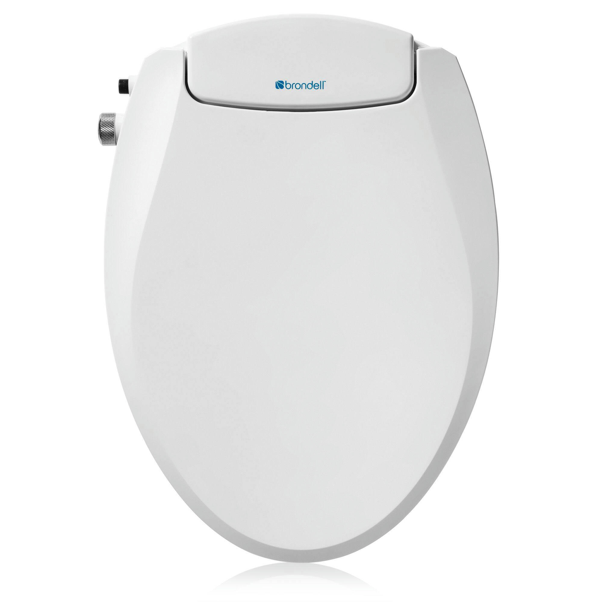 Brondell Swash Ecoseat Ambient Temperature  Elongated Bidet Toilet Seat, White