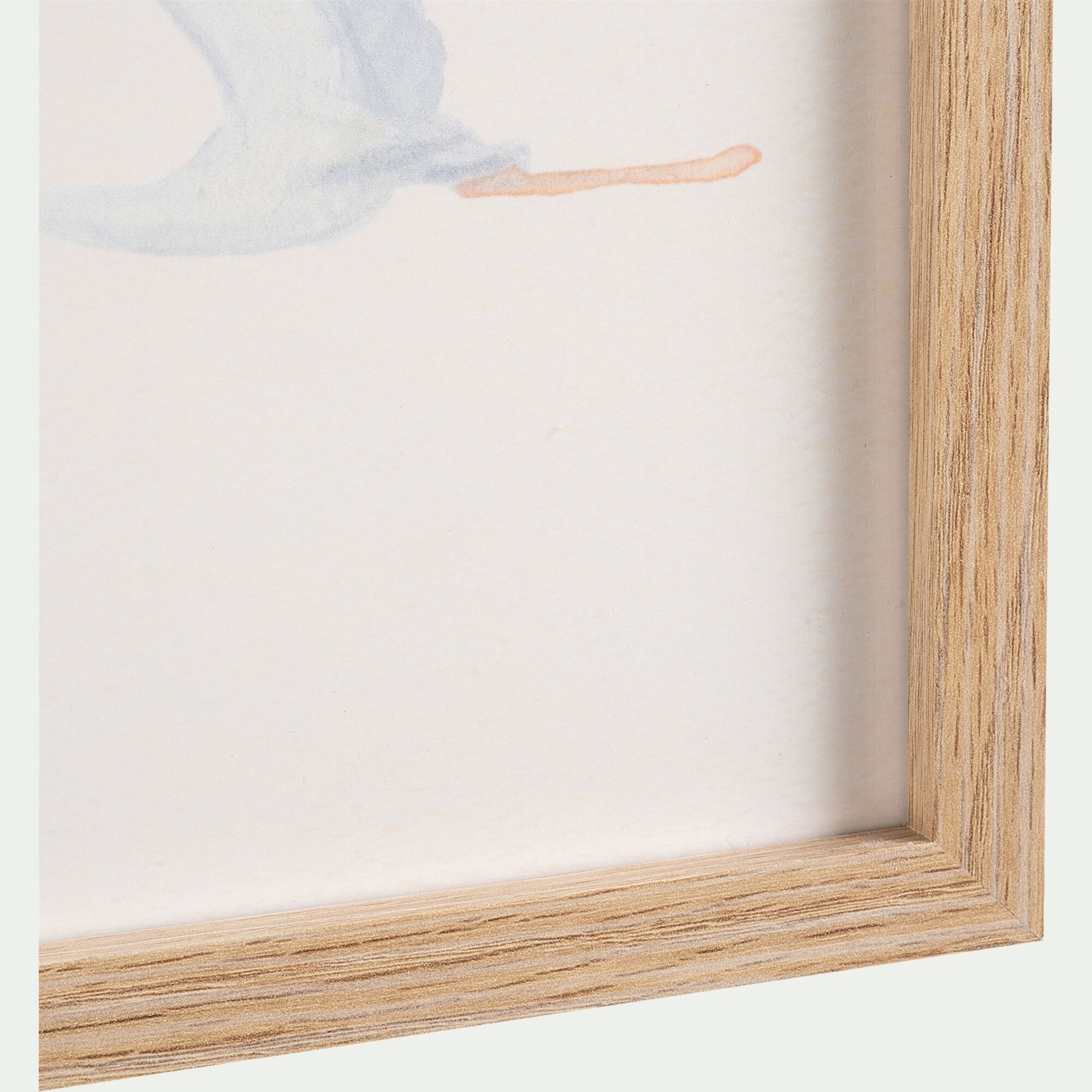 ENVOL - Illustration encadrée motif cigognes 22x27cm - bois clair