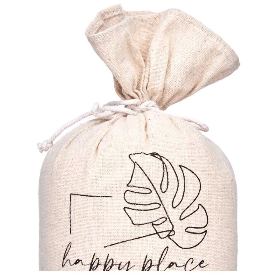 Giftdecor Deurstopper - 1kg- beige - Happy place - D13xH26cm