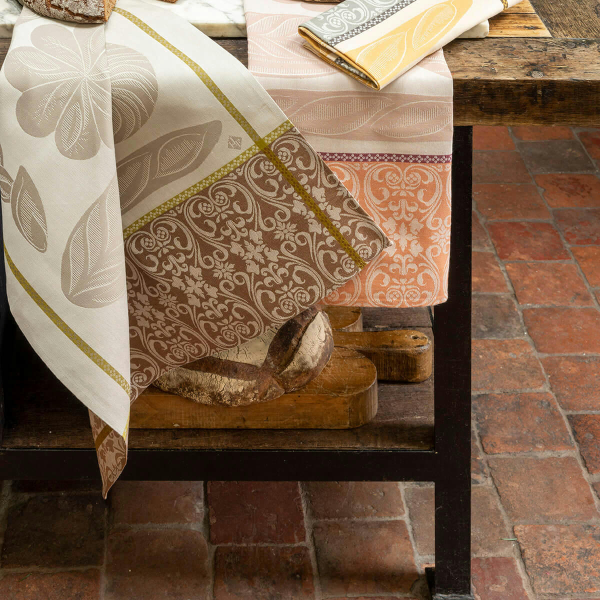 RONDE DES PAINS - Torchon en coton seigle 60 x 80