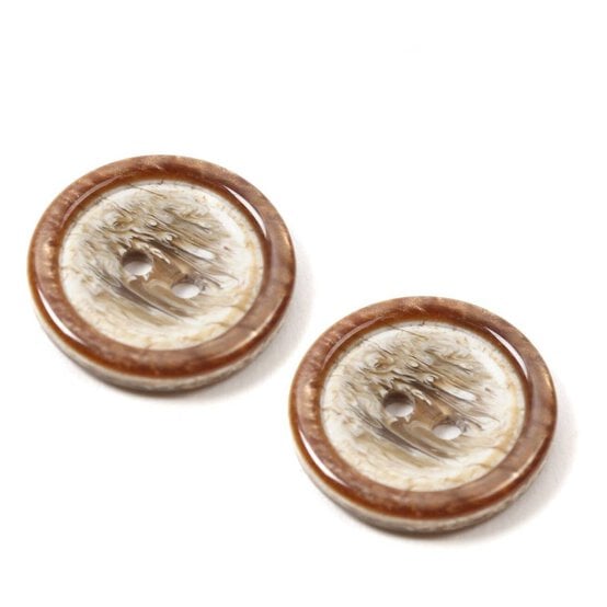 Hemline Brown Basic Knitwear Button 2 Pack