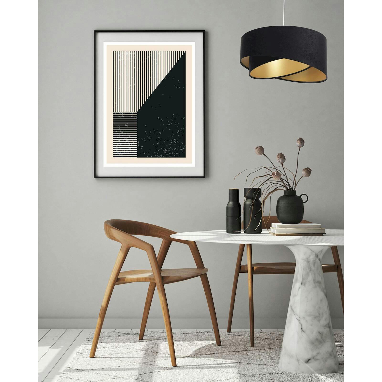 GALAXY ECO - Suspension Tissu Noir 45x45x21 cm