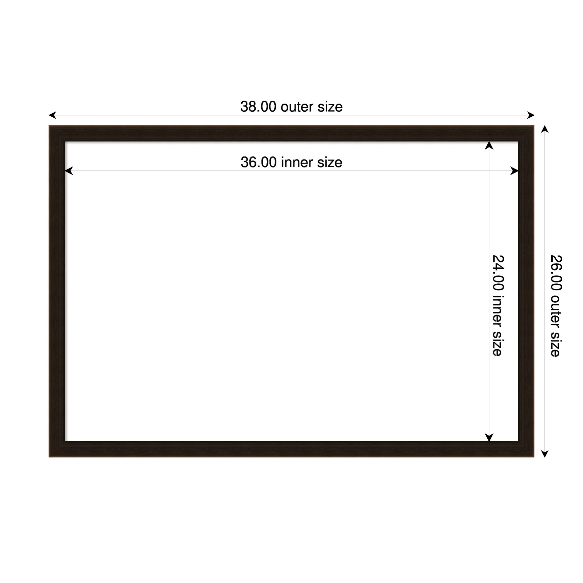 Amanti Art Espresso Brown Framed Dry Erase Magnetic Board