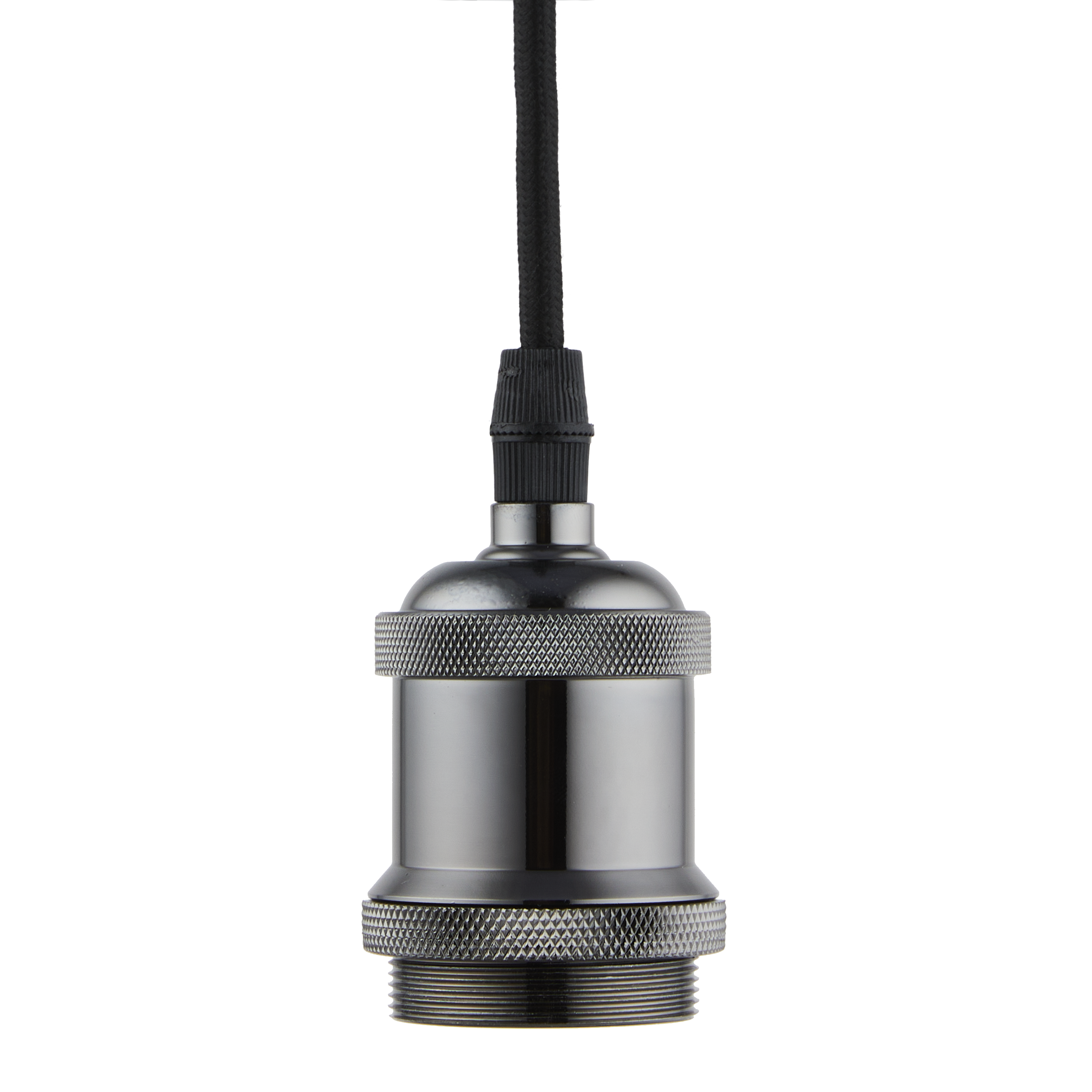 Lighto | Pendel Zwart Titanium E27 Fitting | Vintage | 1.5m Snoer | Met Plafondkap