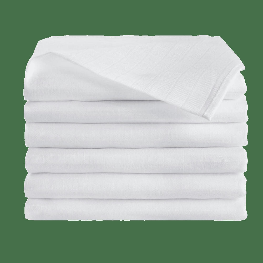 - Lot de 6 langes bébé 70X70 cm Blanc