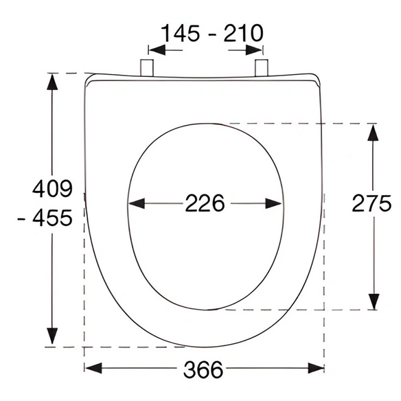 WC-Sitz »Solid Pro«, BxL: 36,6 x 45,5 cm, D-Form, weiß