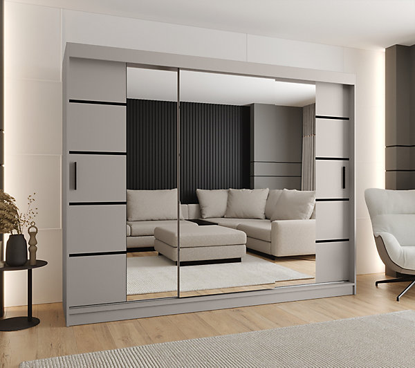Armoire Rubino V4 a portes coulissanteH. 200 x L. 250 x P. 62, 3 portes